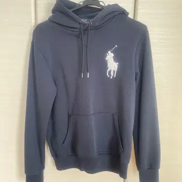 폴로 말 자수 네이비 후드 부착 후드티