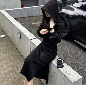 로얄 파티 ZIP 후드 타이트 원피스