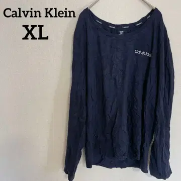 Calvin Klein [ XL ] 긴팔 T셔츠 네이비 로고T