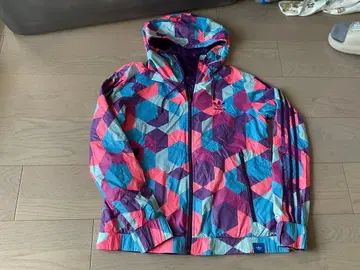 adidas 기하학 패턴 후드 부착 자켓 m-L