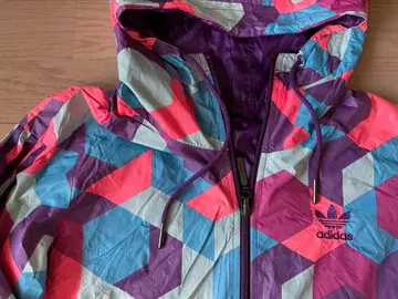 adidas 기하학 패턴 후드 부착 자켓 m-L