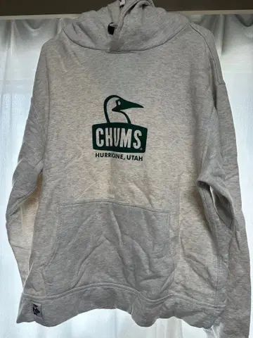 CHUMS 그레이 후드 부착 후드티