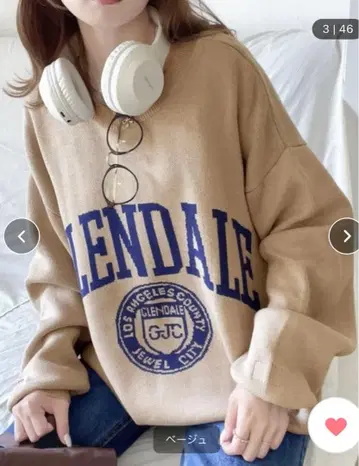 Java GLENDALE 자수 크루넥 니트