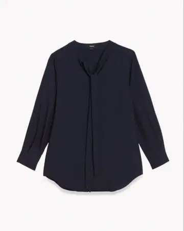 Theory 네이비 리본 포함 긴팔 블라우스 사이즈 P