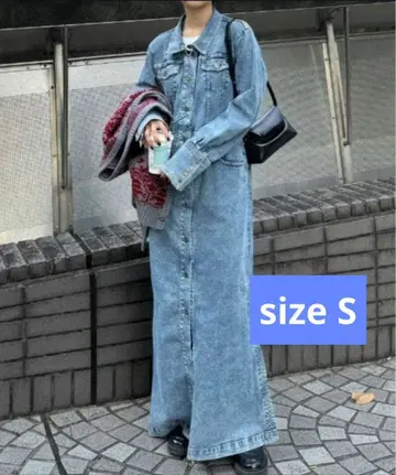 새상품급 AMERI I LINE DENIM SHIRT DRESS