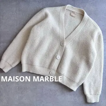MAISON MARBLE 화이트 숏 가디건