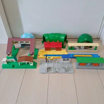 프라레일 조경 세트 역 건물 건널목 레일 등