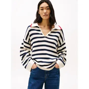 타미힐피거 보더 폴로 스웨터 XS