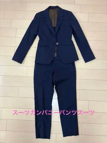 수트 컴퍼니 SHITATE 네이비 스트라이프 수트 셋업