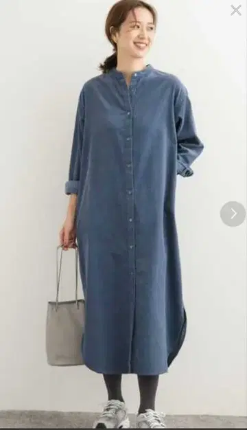 어반 리서치 도어스 코듀로이 셔츠 원피스 블루 M