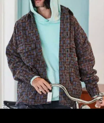 ADAM PATEK 트위드 체크 루즈 셔츠 아담 파텍