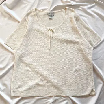 WHITE STAG 화이트스태그 리본 포함 메쉬 니트 풀오버