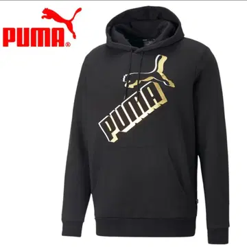 PUMA ESS+ 빅 로고 포일 후디 맨투맨 속기모 후드티