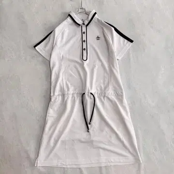 먼싱웨어 반팔 원피스 화이트 계열 M 사이즈 골프웨어