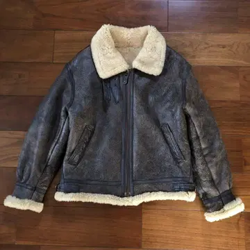 90's TYPE B-3 플라이트 자켓 한국제 육중한 리얼 무스탕 L