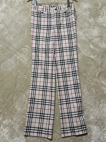 체크 무늬 플레어 캐주얼 팬츠