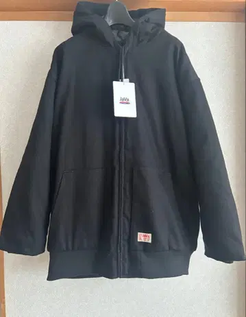 JaVa 후드 부착 자켓 코트 L 사이즈 블랙 택 포함 미사용 새상품