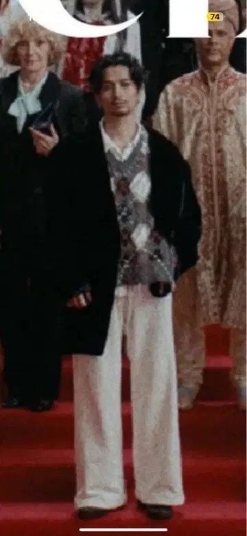 츠네타 다이키 착용 극유사 와이드 팬츠 화이트