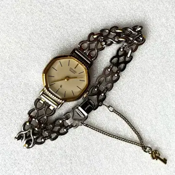 [ 작동품 ] 시티즌 CQ 손목시계 골드/실버 드레스 워치 팔찌