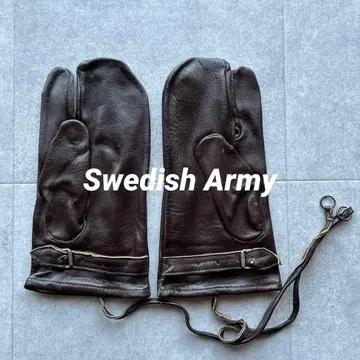 스웨덴군 가죽 장갑 미튼 그로브 브라운 데드스탁 가죽 군용품