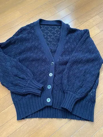 ROPE 네이비 레이스 가디건