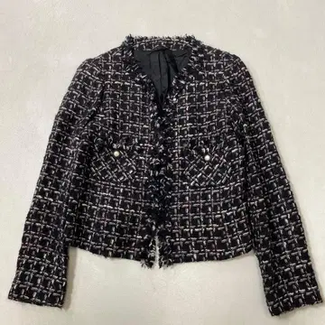 ANAYI 아나이 펄 버튼 노카라 트위드 자켓