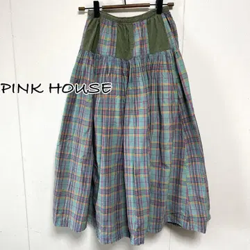 PINK HOUSE 체크 무늬 플레어 스커트 핑크하우스 빈티지