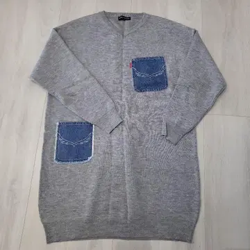 RODEO CROWNS 데님 포켓 부착 니트 롱 원피스