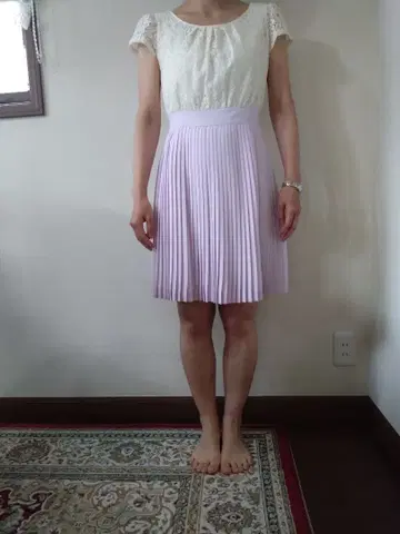 L'est Rose 반팔 라벤더 원피스