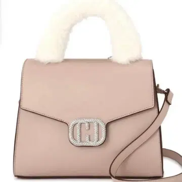 wink J 원 핸들 2way 인조 모피 백 핑크