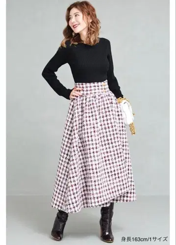 obli 트위드 랩스커트 미사용 새상품