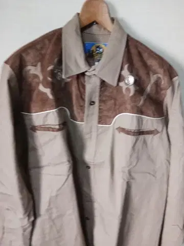 LOBO RIDER'S 스웨이드 느낌 콘초 포함 Western 셔츠 L