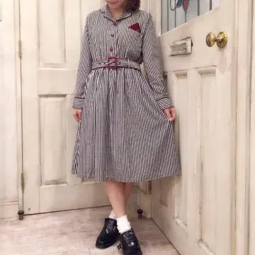 fint 포켓 치프 파자마 셔츠 원피스