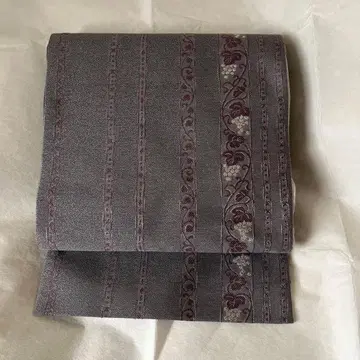 그레이 당초 포도 패턴 나고야 오비