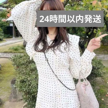 [ 24시간 이내 발송 ] SNIDEL 도트 원피스 긴팔