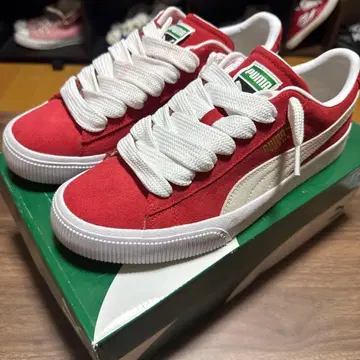 푸마 레드 스웨이드 스니커즈