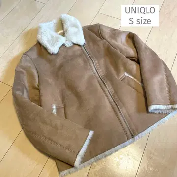 당일 발송 UNIQLO S 사이즈 베이지 무스탕 코트 숏 기장