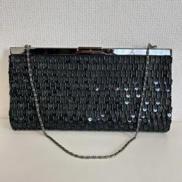 23구 파티백 클러치백 체인 포함 스팽글 블랙 결혼식