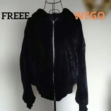 WEGO 다크 네이비 후드 부착 점퍼