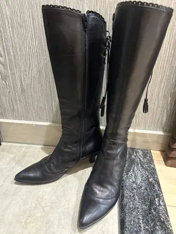 에이조 천연 가죽 부츠 22.5 35