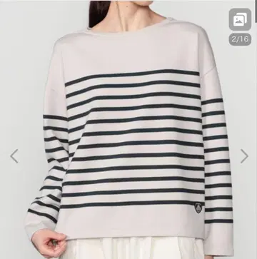 오르치발 플레이팅 스트라이프 보트넥 풀오버