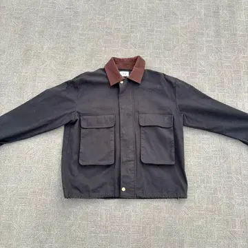 짧은 기장 덕 자켓 드로 코드 옷깃 절개 코듀로이 가을/겨울