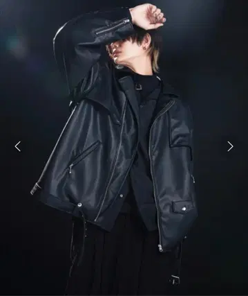 ADRER 합성 가죽 오버 더블 라이더 자켓