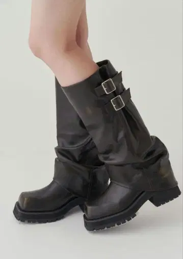 jouetie 벨트 커버 통굽 부츠