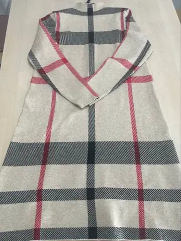 체크 무늬 니트 롱 원피스