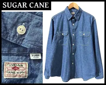 XL 새상품급 동양 슈가케인 50s 블루 샴브레이 워크 셔츠