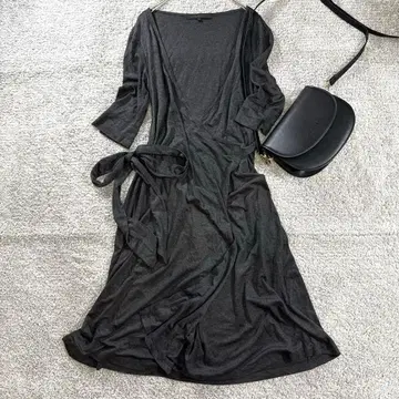 아나이 랩 원피스 롱 38 A라인 7부 소매 텐셀 소재 일본제