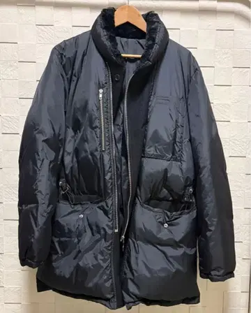 패트릭 콕스 다운 코트 보아 옷깃 집업 블랙 레어