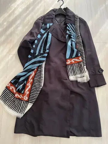 크리스찬 오자르 트렌치코트 퀼팅 라이너 포함 블랙