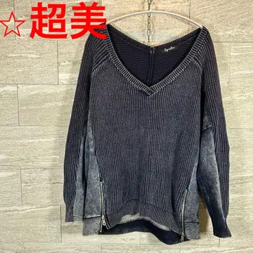 초미 Roger & Raw 데님 도킹 니트 스웨터